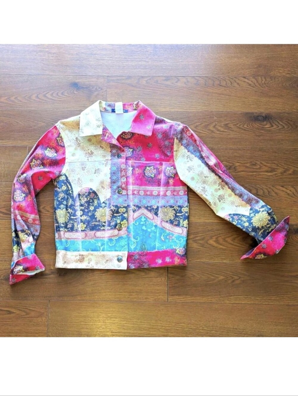 Boston Proper Lightweight Button Up Jacket Paisley Multicolor Size XS